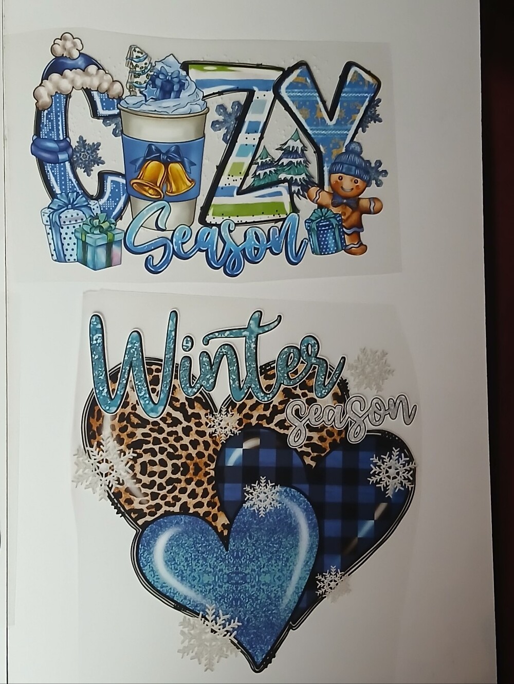 Ready to Press Winter DTF Transfers Set of 4 Hello Winter Cozy Season - Picture 3 of 4